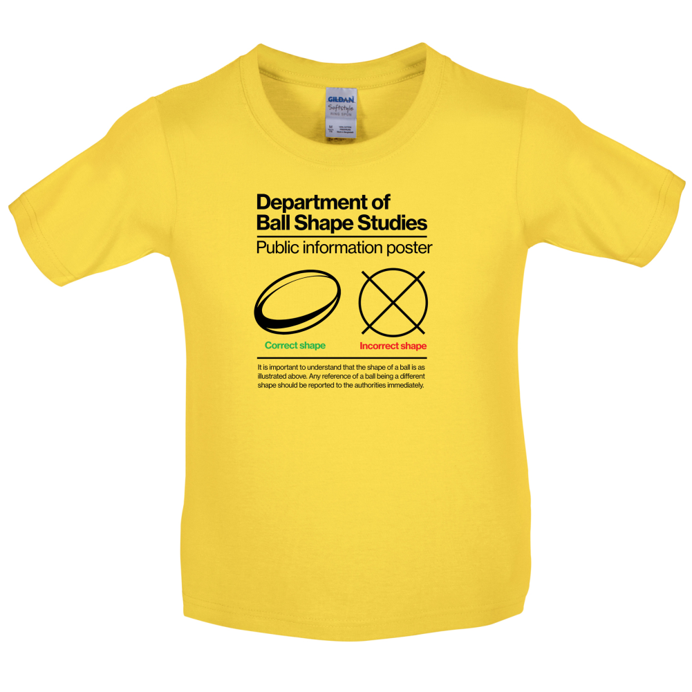 Rugby Ball Shape Kids T Shirt