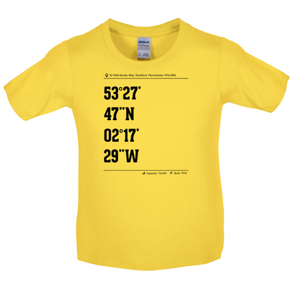Stadium Coordinates Manchester Red Kids T Shirt