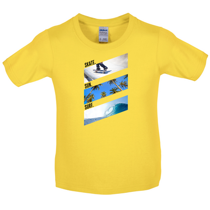 Skate Sun Surf Kids T Shirt