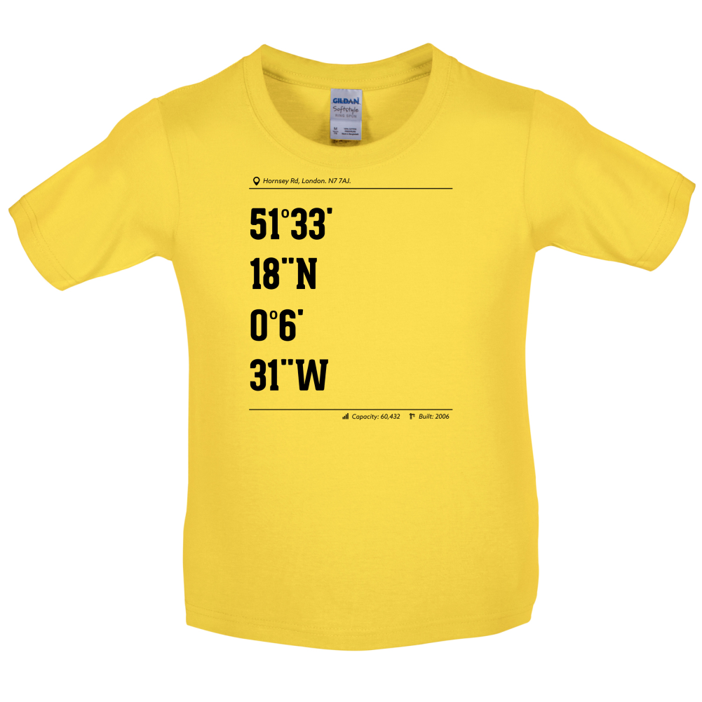 Stadium Coordinates Gunners Kids T Shirt