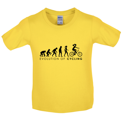 Evolution Of Woman Cycling Kids T Shirt