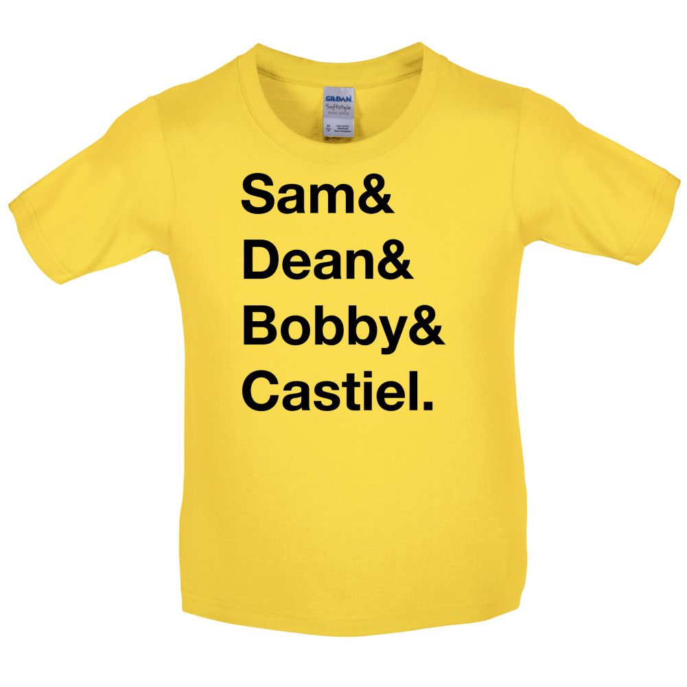 Sam & Dean & Bobby & Castiel Kids T Shirt