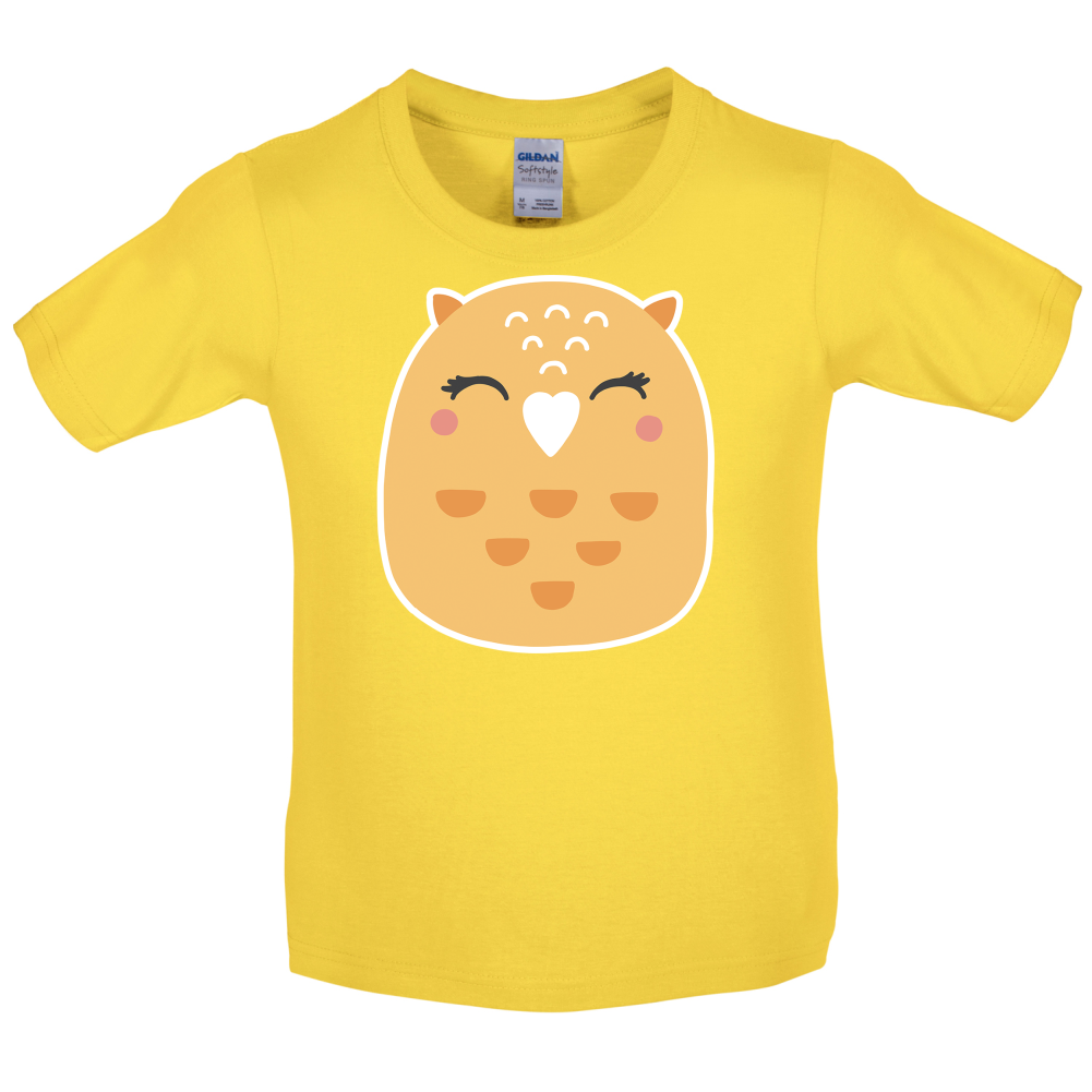 Smiley Face Mrs Owl Kids T Shirt