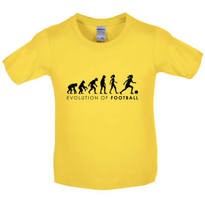 Evolution Of Woman Football Kids T Shirt