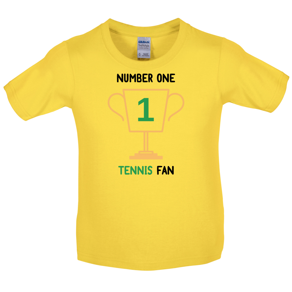 Number 1 Tennis Fan Kids T Shirt