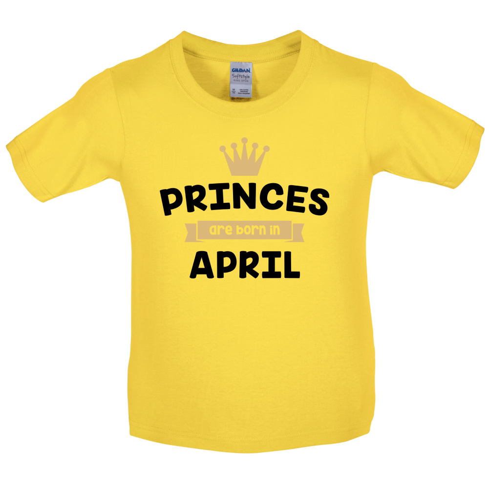 Princes Are Born In April Kids T Shirt