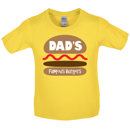 Dad's Famous Burgers Kids T Shirt