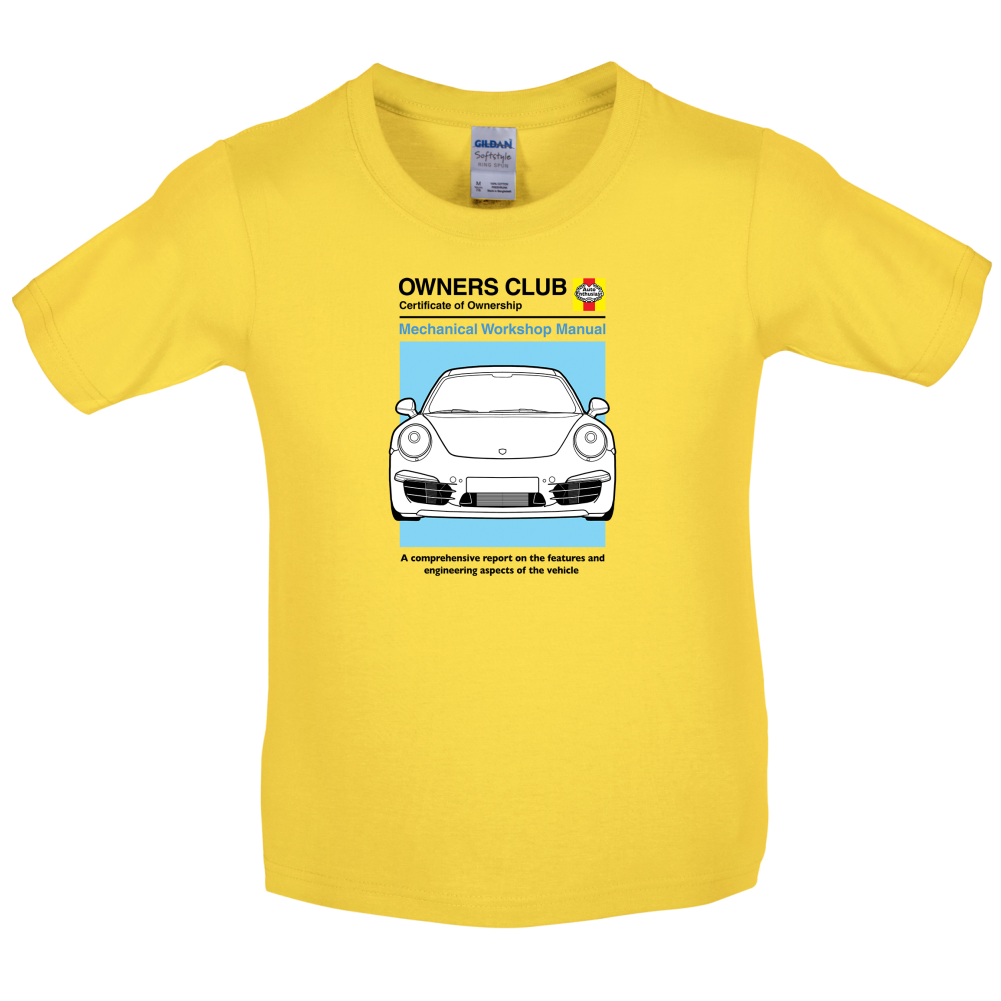 Car Owners Manual 911 Kids T Shirt