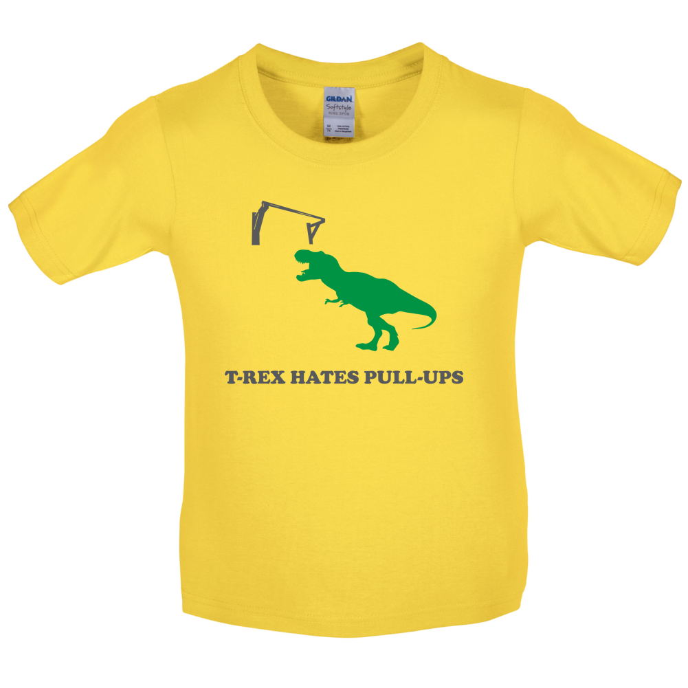 T-Rex Hates Pull-Ups Kids T Shirt