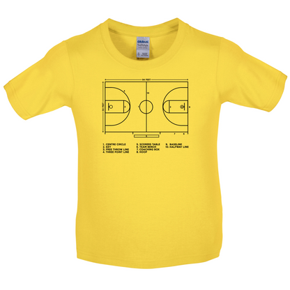 Basketball Court Diagram Kids T Shirt