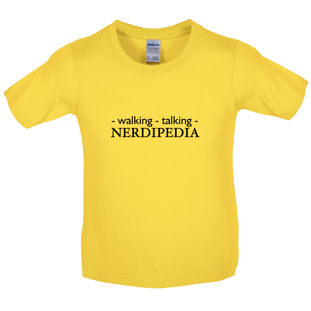 Walking Talking NERDIPEDIA Kids T Shirt