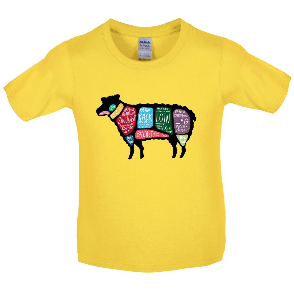 Butcher Sheep Diagram Kids T Shirt