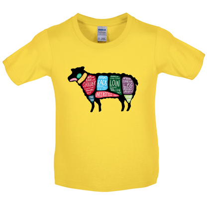 Butcher Sheep Diagram Kids T Shirt