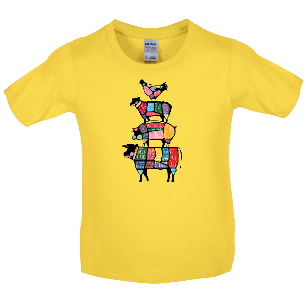 Meat Stack Diagram Kids T Shirt
