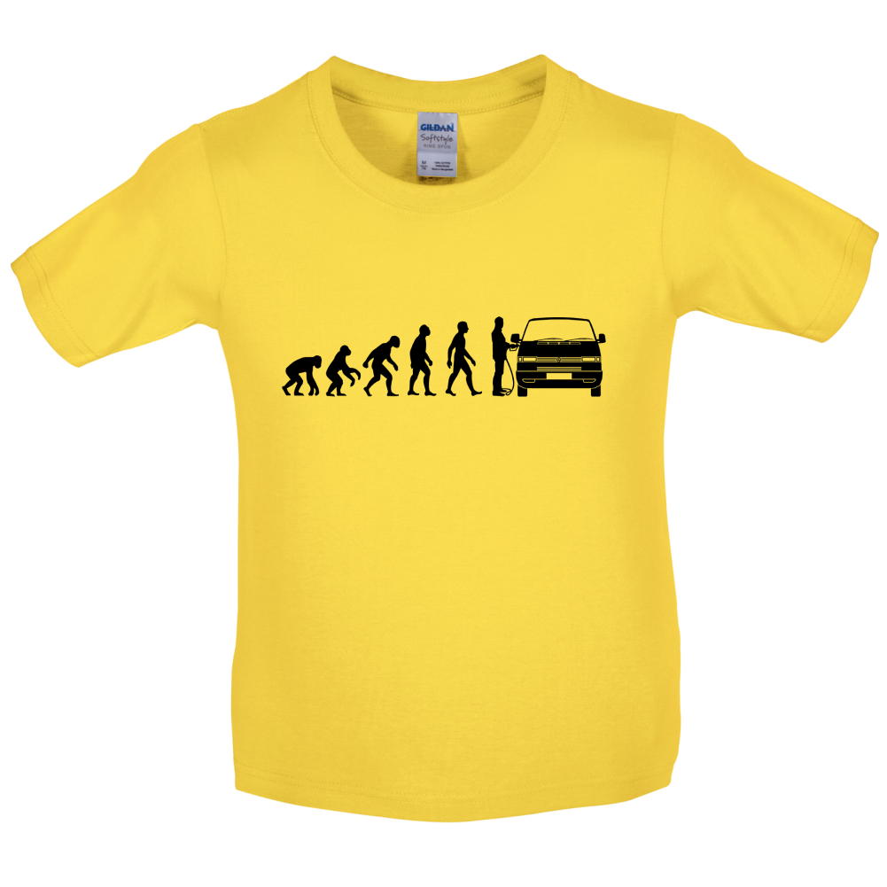 Evolution of Man T4 Campervan Kids T Shirt
