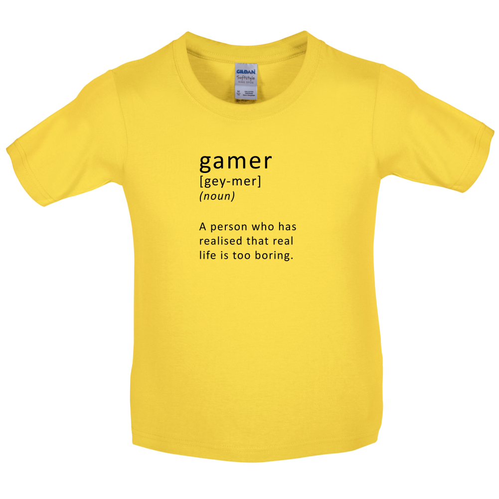 Funny Definition Gamer Kids T Shirt