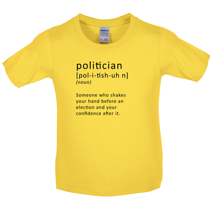 Funny Definition Politician Kids T Shirt