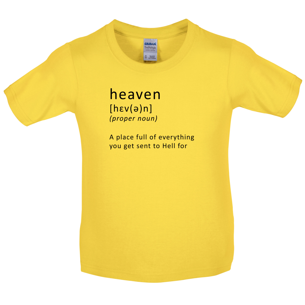 Funny Definition Heaven Kids T Shirt