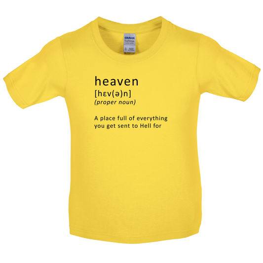 Funny Definition Heaven Kids T Shirt