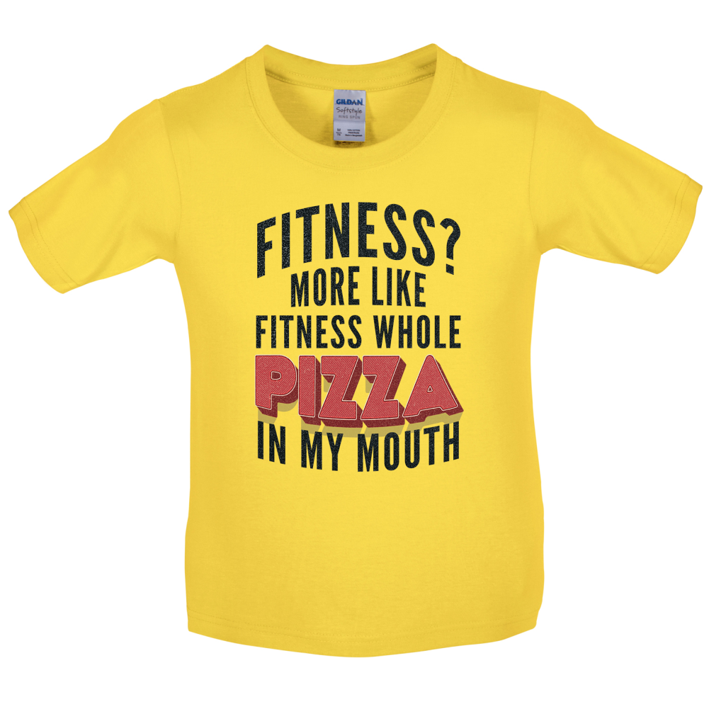 Fitness Pizza In My Mouth Kids T Shirt