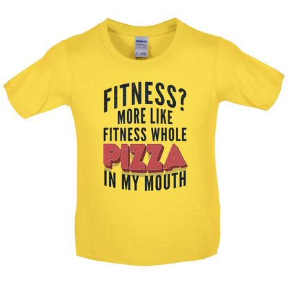 Fitness Pizza In My Mouth Kids T Shirt