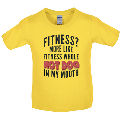 Fitness Hot Dog In My Mouth Kids T Shirt