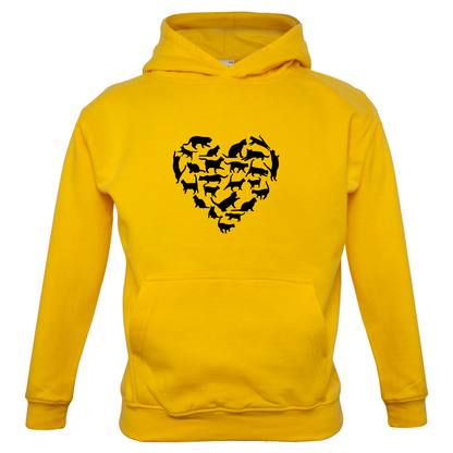 Love Heart Cats Kids T Shirt