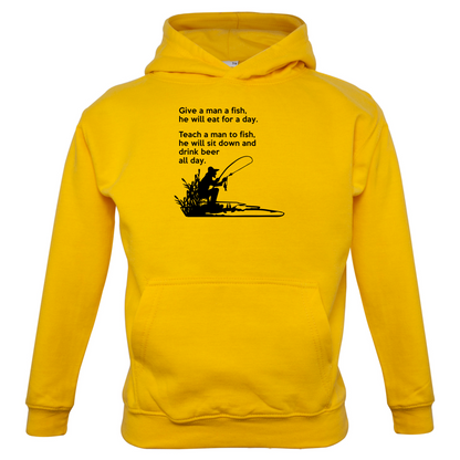 Fishing - He'll Drink Beer All Day Kids T Shirt