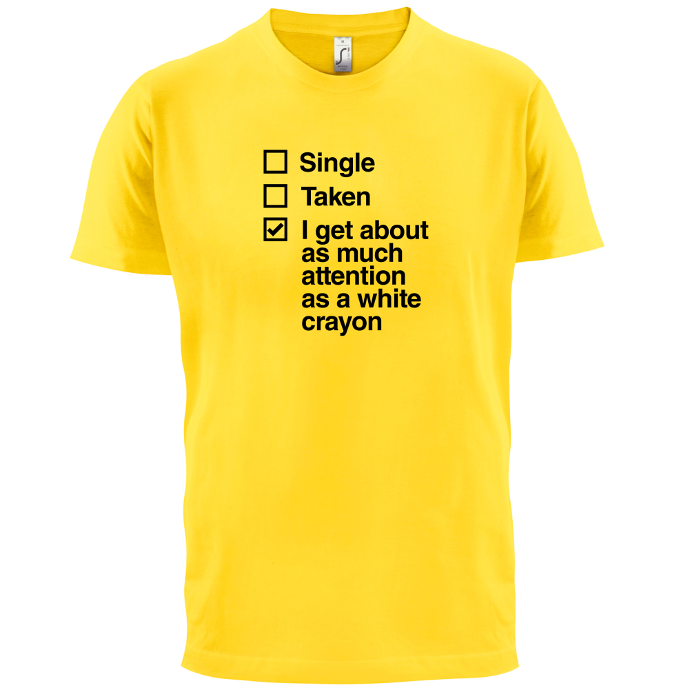 Single Taken White Crayon T Shirt