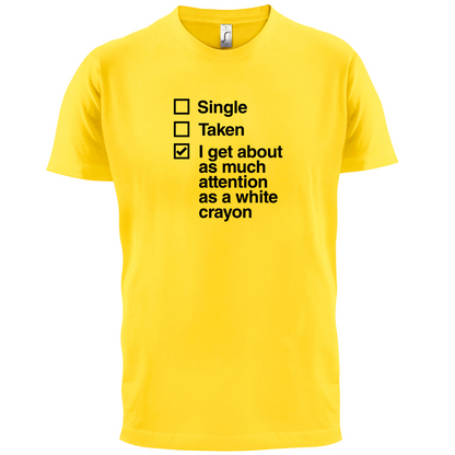 Single Taken White Crayon T Shirt