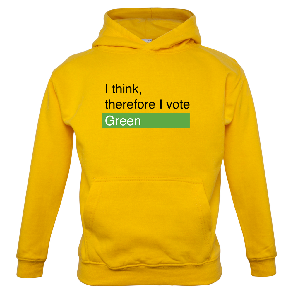 I think, therefore I vote Green Kids T Shirt