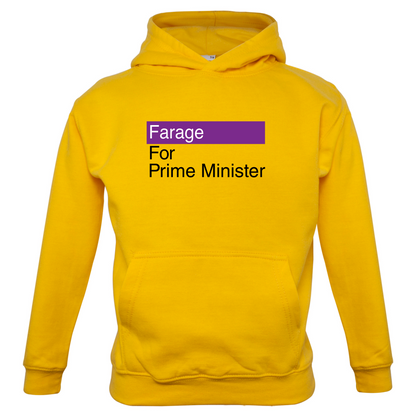 Farage for Prime Minister Kids T Shirt
