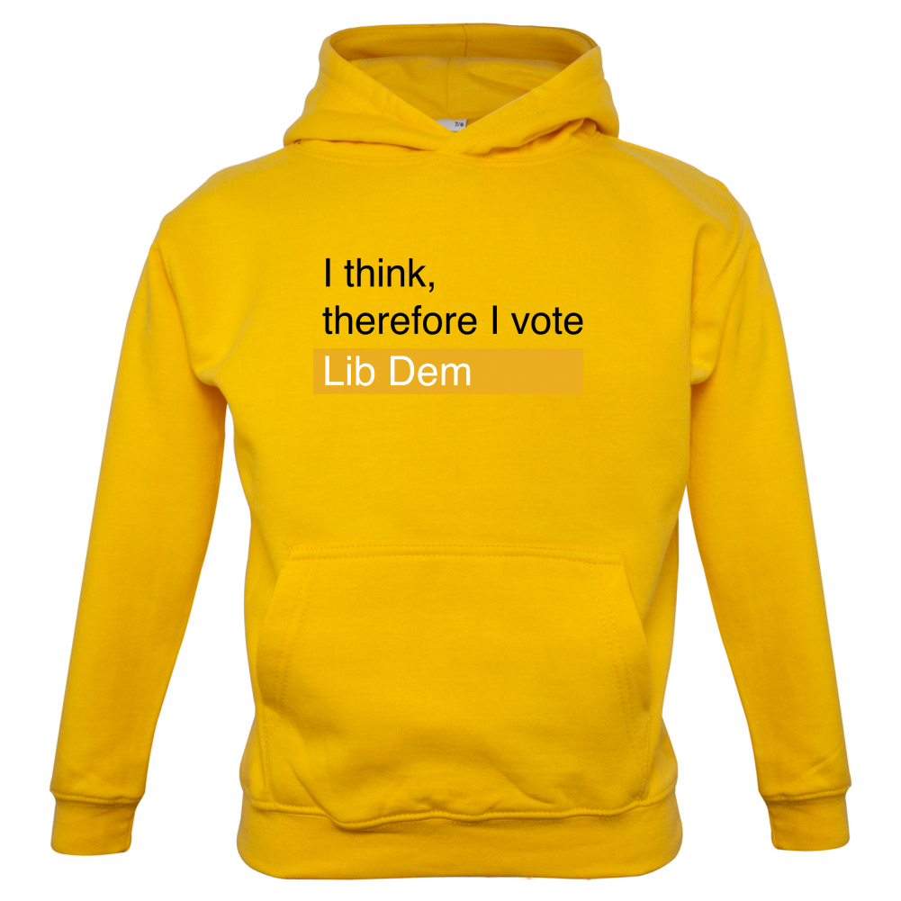 I think, therefore I vote Lib Dem Kids T Shirt