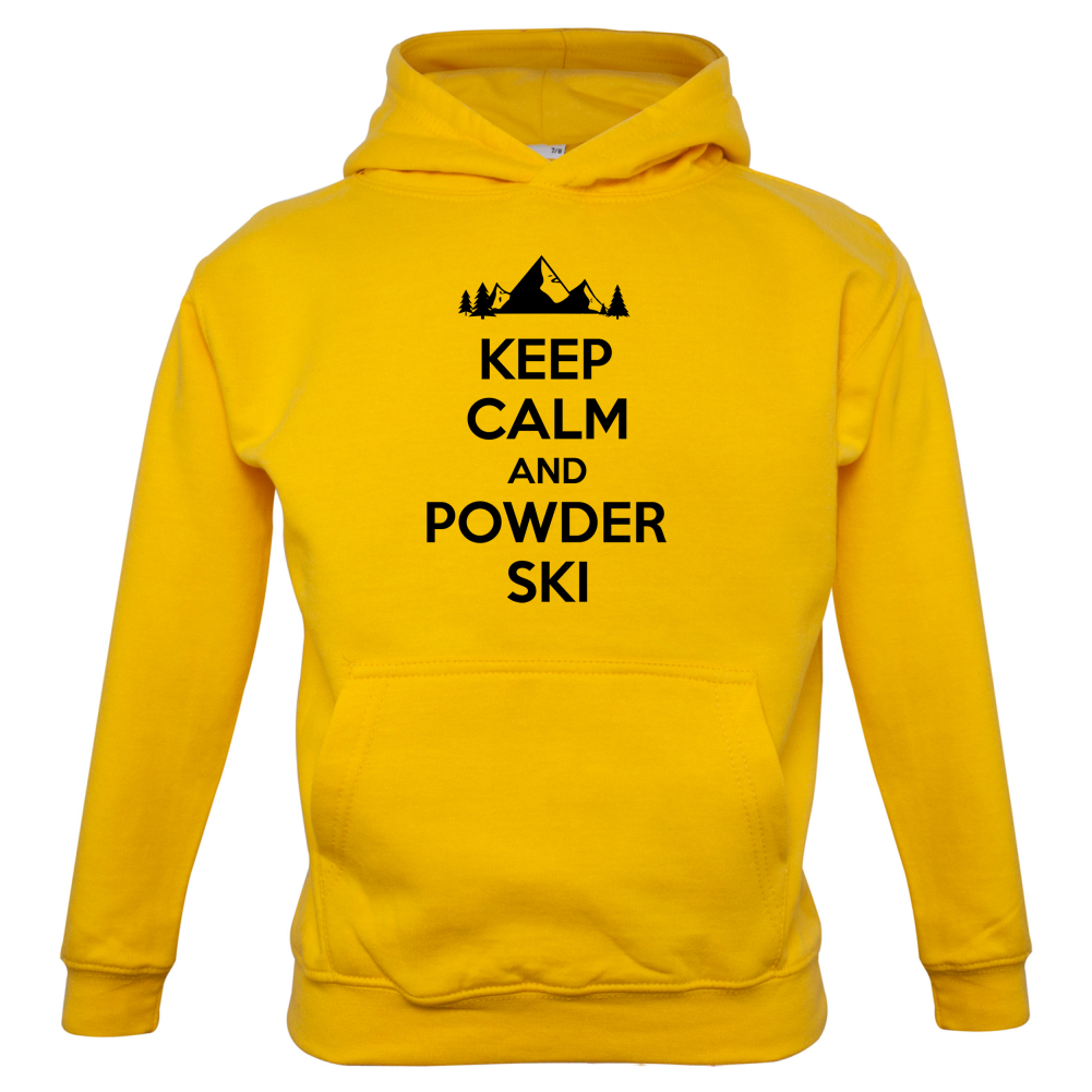 Keep Calm And Powder Ski Kids T Shirt