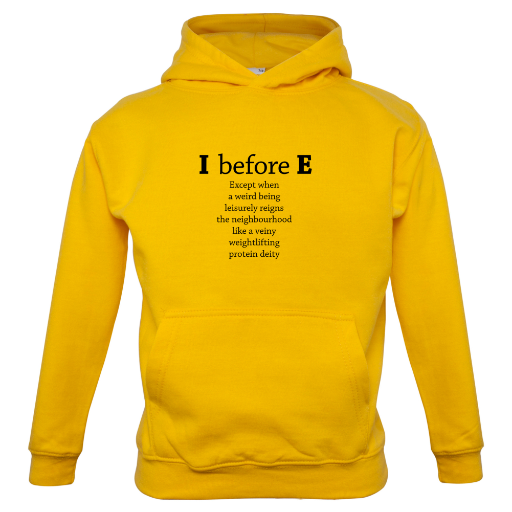 I Before E Kids T Shirt