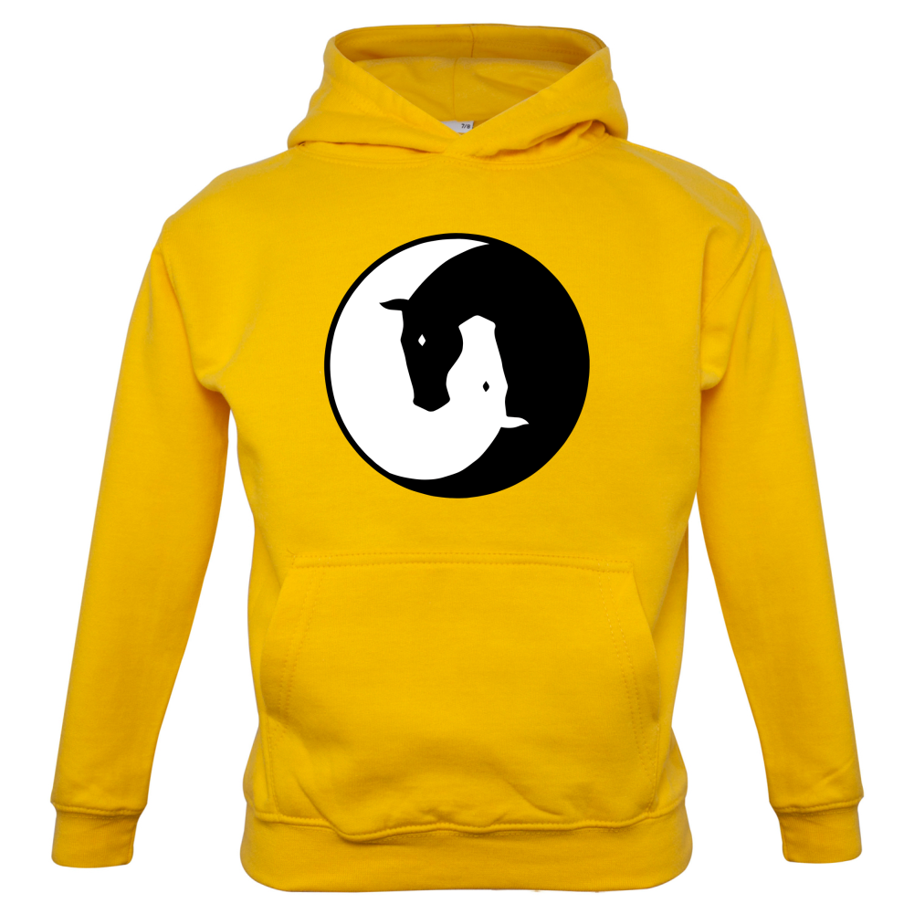 Yin Yang Horses Kids T Shirt