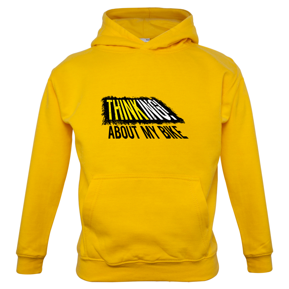 Thinking About My Bike Kids T Shirt