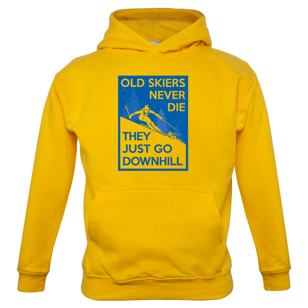 Skiers Go Downhill Kids T Shirt