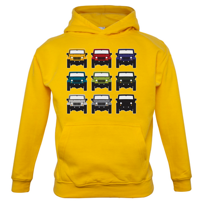 JW 9 Colour Car Grid Kids T Shirt