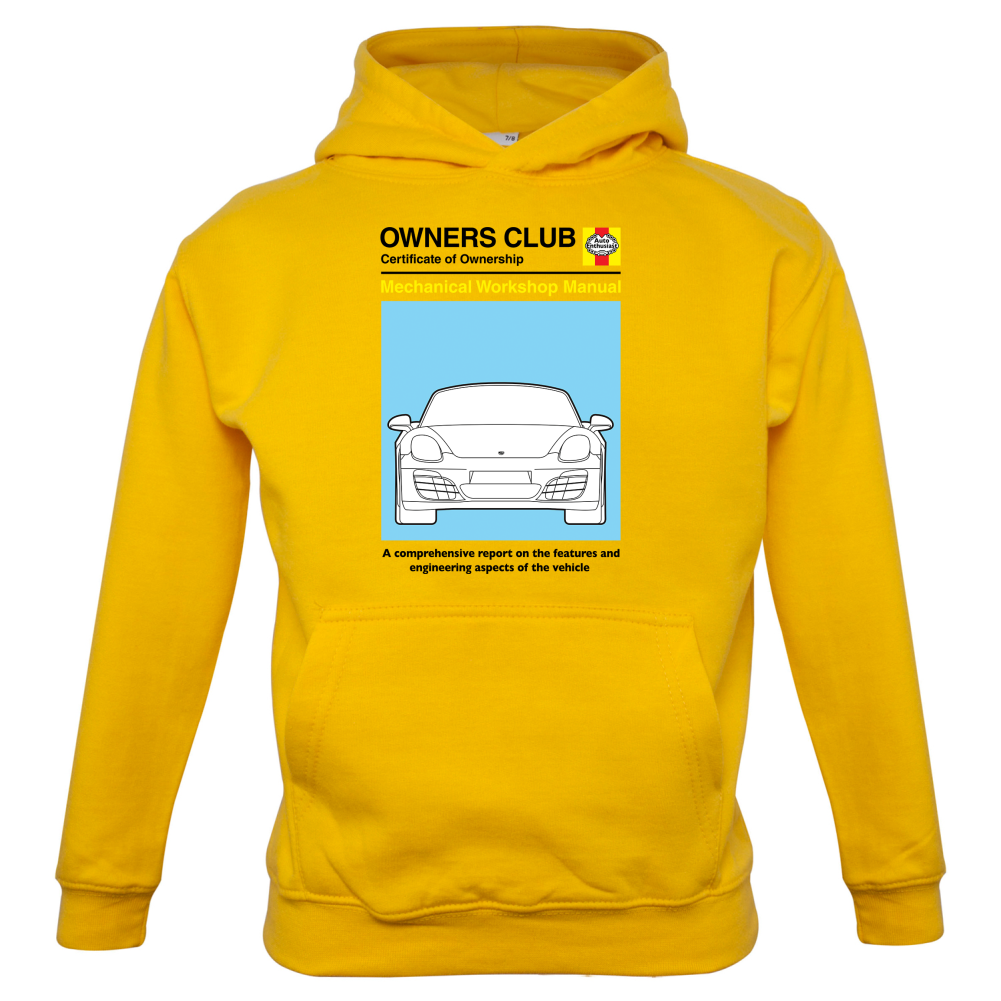 Car Owners Manual 981 Turbo Kids T Shirt