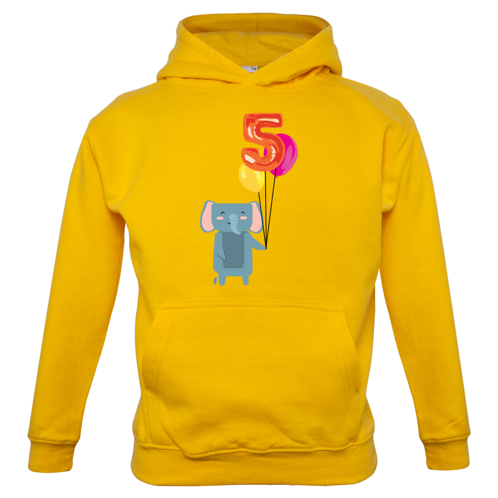 5th Birthday Elephant Kids T Shirt