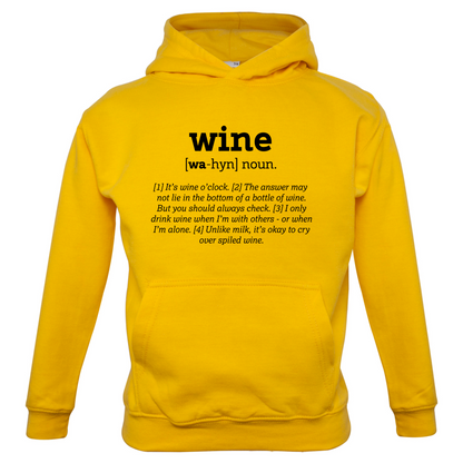 Definition Wine Kids T Shirt