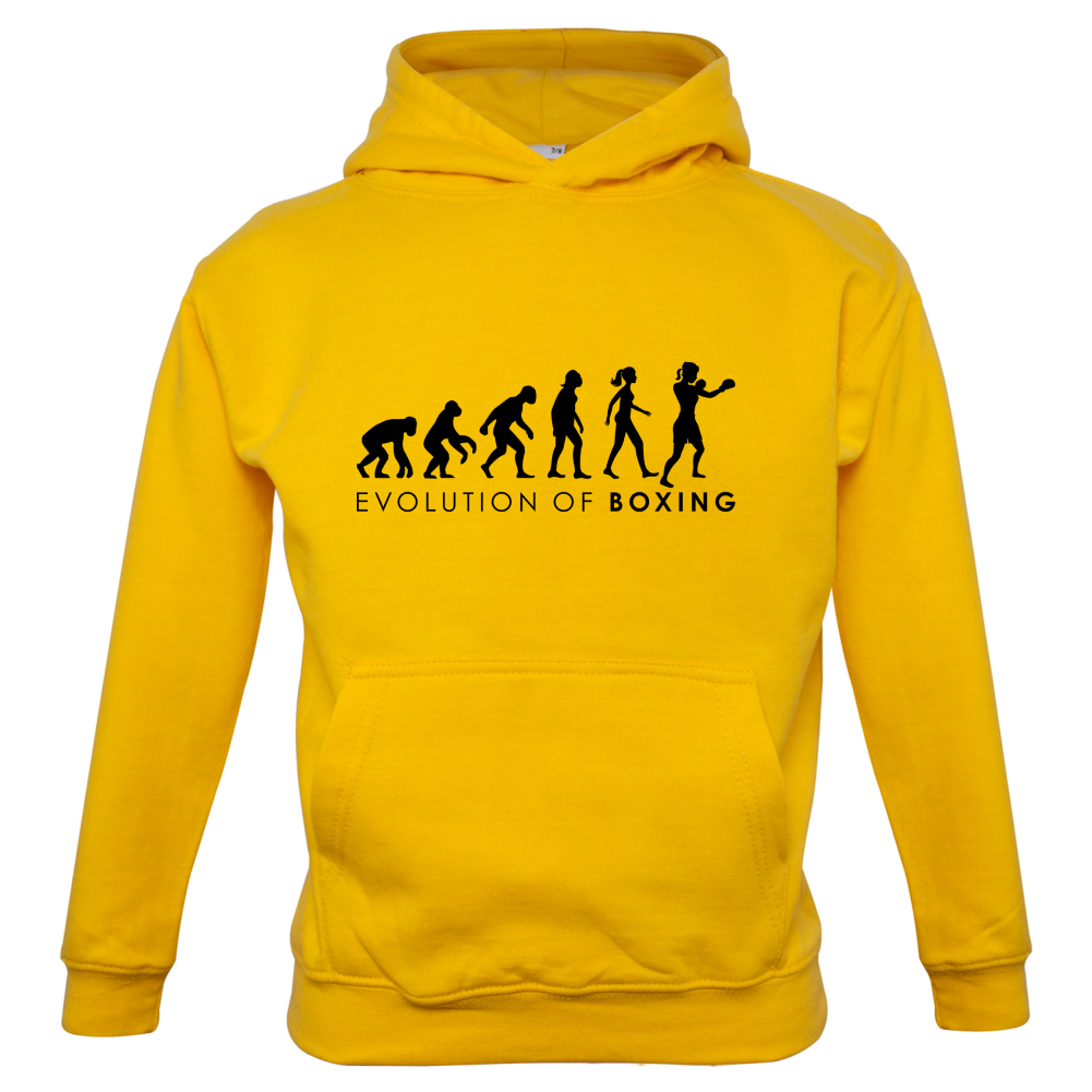 Evolution Of Woman Boxing Kids T Shirt