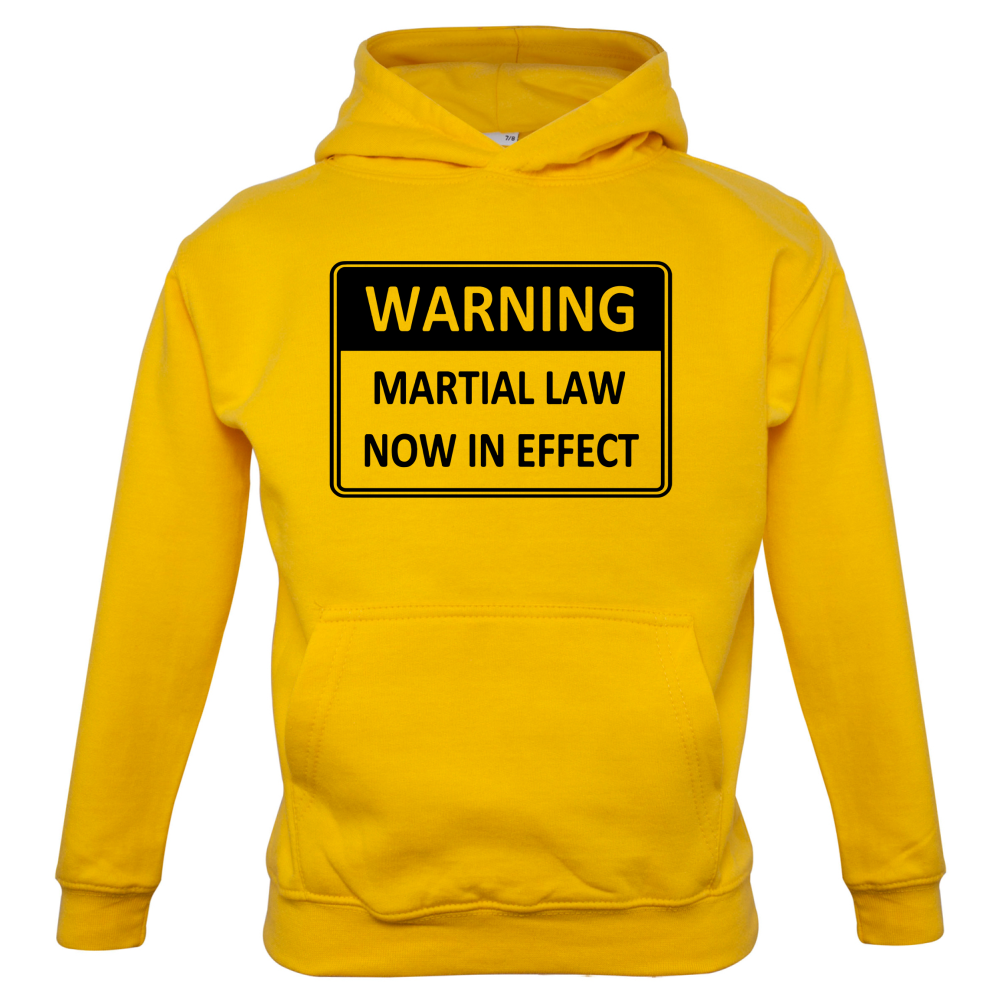 Warning Martial Law Now in Effect Kids T Shirt