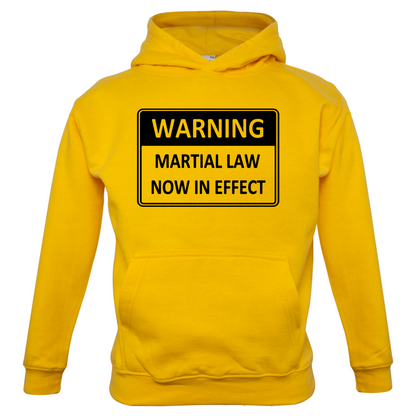 Warning Martial Law Now in Effect Kids T Shirt