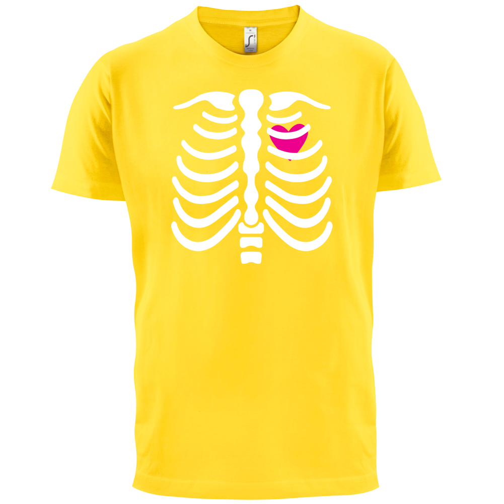 Pink Heart Skeleton T Shirt