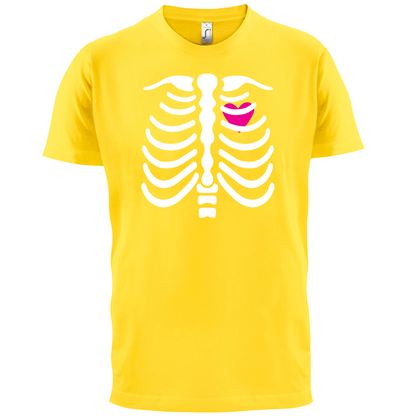 Pink Heart Skeleton T Shirt