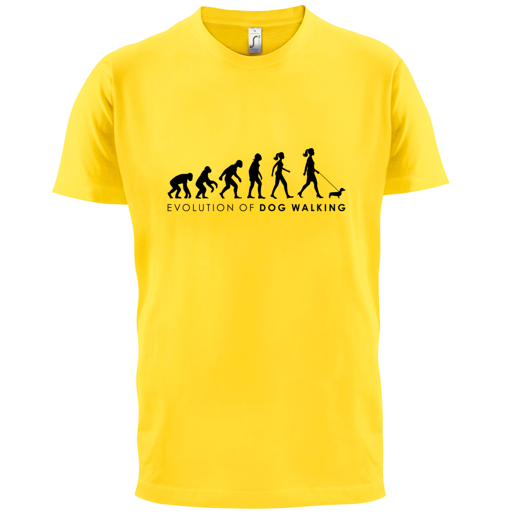 Evolution Of Woman Dog Walking T Shirt