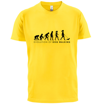 Evolution Of Woman Dog Walking T Shirt