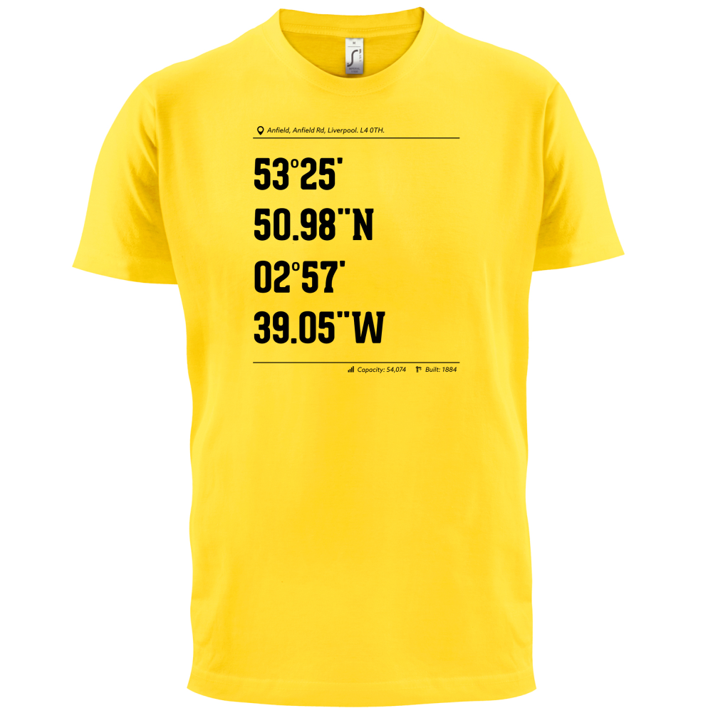 Stadium Coordinates Liverpool T Shirt
